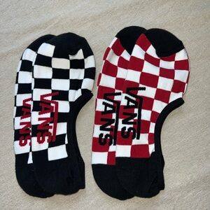 Vans Men's Checkered Socks - Black, White, and Red